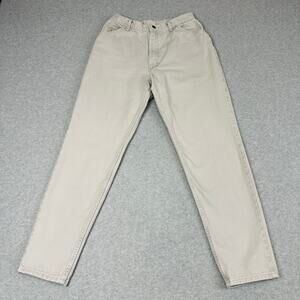 Wrangler Vtg 90s Mom Jeans WMNS 14x32 Light Tan Denim High Rise Zip Fly Pockets